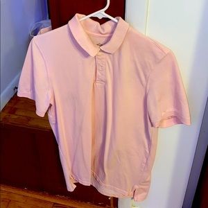 Pink double stitched polo comfortable